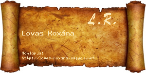 Lovas Roxána névjegykártya